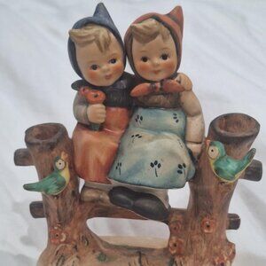 Goebel Hummel Figurine Coquettes 2 Girls sitting on Fence - No Flaws